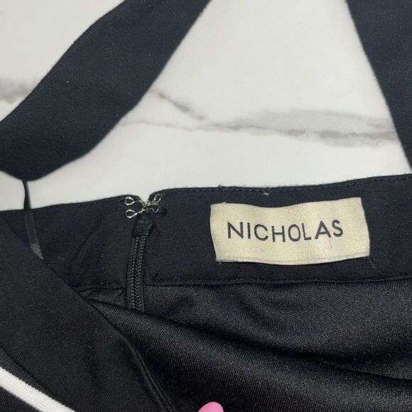 Nicholas Black and White Striped Bodysuit Sz M Like New - Picture 8 of 11